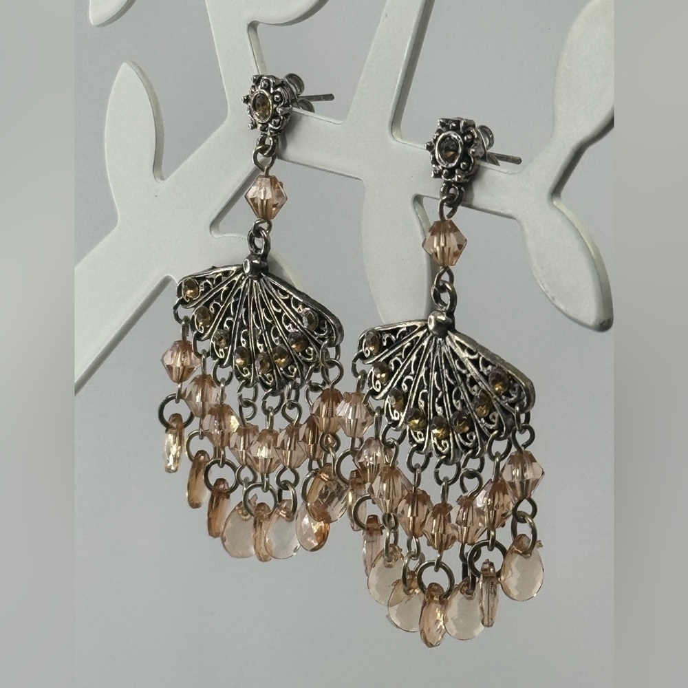 Large Fan Chandelier Earrings